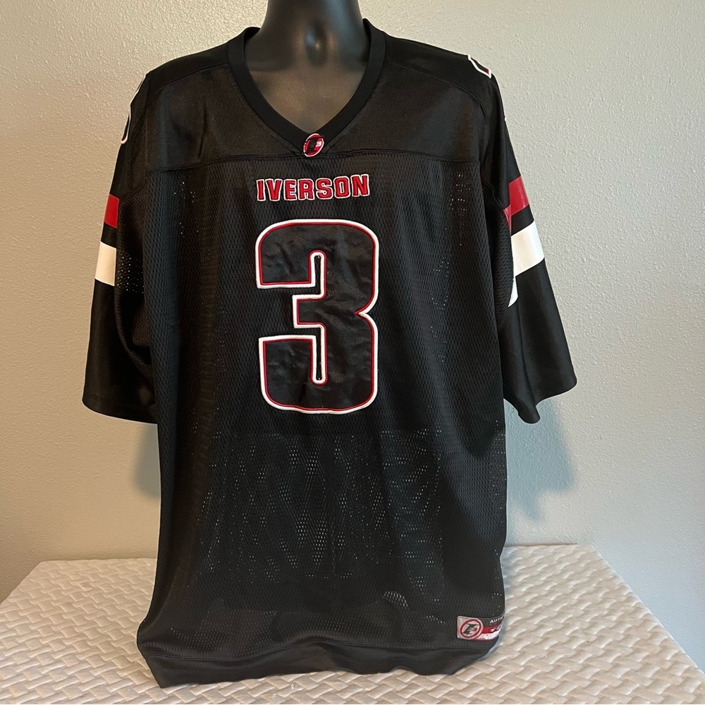 Black Iverson #3 Mesh Football Jersey